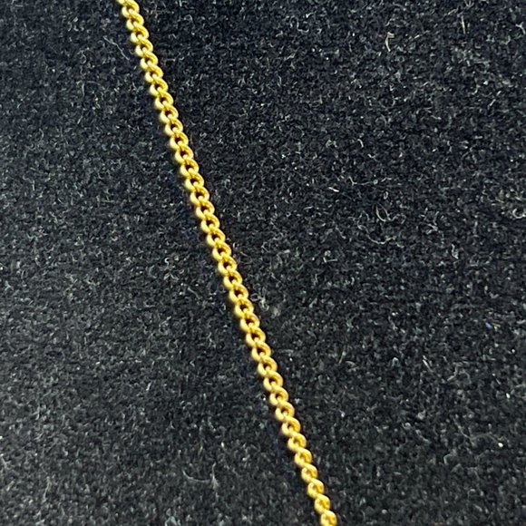 Gold Tone Curb Chain Necklace With Sand Dollar Pendant (4156) - Picture 4 of 6